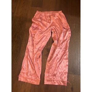 Victoria's Secret Pink Satin Cargo Pants Wide Leg Lounge Pajama Bottoms Medium